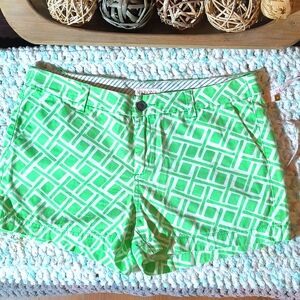 Merona Lime Green & White Geo pattern Shorts
